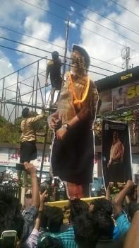 South Indian Actor Mohanlal's Loham Movie Celebration at Aluva Matha Theatre.