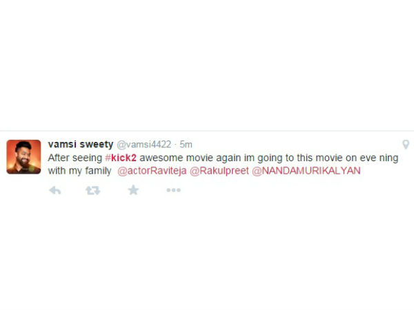 Ravi Teja's 'Kick 2' : Fans Tweet Ravi Teja,kick 2,kick 2 review,kick 2 Live Audience Response,Rakul Preet Singh,telugu movie Kick 2