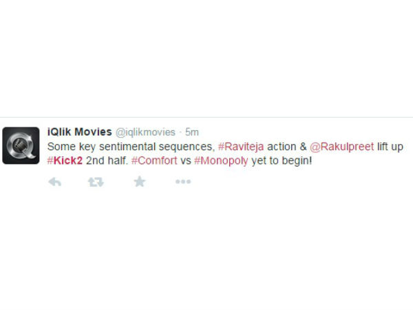 Ravi Teja's 'Kick 2' : Fans Tweet Ravi Teja,kick 2,kick 2 review,kick 2 Live Audience Response,Rakul Preet Singh,telugu movie Kick 2