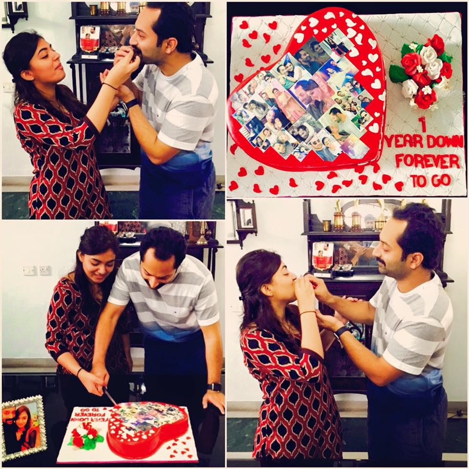 Fahadh Faasil and Nazriya Nazim celebrate their first wedding anniversary on 21 August 2015. Fahadh Faasil,nazriya nazim,fahadh nazriya,fahadh nazriya wedding anniversary,fahadh nazriya photos,fahadh nazriya celebration photos