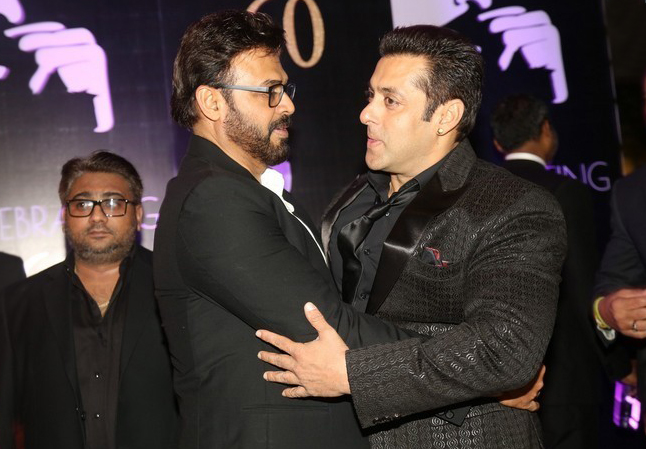 Bollywood Actor Salman Khan at Chiranjeevi's 60th Birthday Celebration. Salman Khan,Salman Khan at Chiranjeevi's 60th Birthday Celebration,Chiranjeevi's 60th Birthday Celebration,Chiranjeevi 60th Birthday Celebration,Chiranjeevi