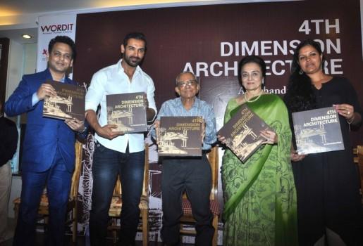 Photos of Bollywood Actor John Abraham and Asha Parekh unveil Chandrakant Patel's book 4th Dimension Architecture.