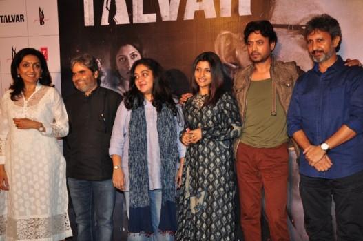 Photos of Bollywood Actor Irrfan Khan and Konkona Sen Sharma at Talvar Trailer Launch.