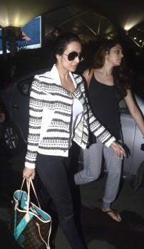 Photos of Malaika Arora Khan snapped at International Airport.