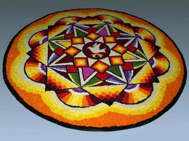 The harvest festival Onam is celebrated on the month of Chingam. Onam,onam 2015,onapookalam,onam pookalam designs,pookalam designs,best pookalam designs,simple pookalam designs,latest pookalam designs