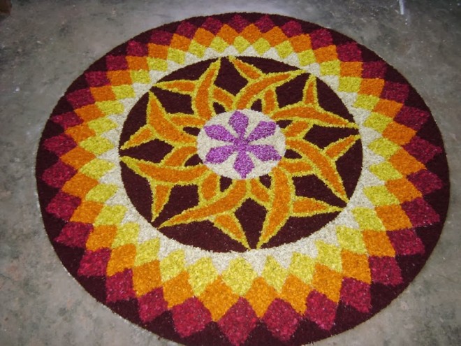The harvest festival Onam is celebrated on the month of Chingam. Onam,onam 2015,onapookalam,onam pookalam designs,pookalam designs,best pookalam designs,simple pookalam designs,latest pookalam designs