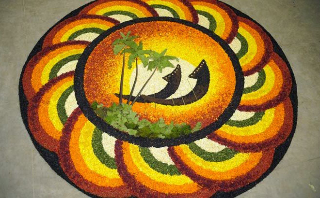 The harvest festival Onam is celebrated on the month of Chingam. Onam,onam 2015,onapookalam,onam pookalam designs,pookalam designs,best pookalam designs,simple pookalam designs,latest pookalam designs