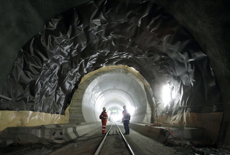 Progress on the NEAT Gotthard Base Tunnel, the world's longest train tunnel, that will allow for crossing the Alps at the end of 2016. World's longest tunnel,World's longest tunnel under Swiss Alps,tunnel under Swiss Alps,Tunnel through the Alps,Gotthard Base Tunnel,World's Longest Tunnel Drilled Under Swiss Alps,tunnel,longest tunnel