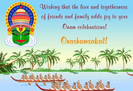 The 10-days-long harvest festival Onam is celebrated from Atham to Thiruvonam. Onam greetings,onam wishes,onam 2015 greetings,onam picture greetings