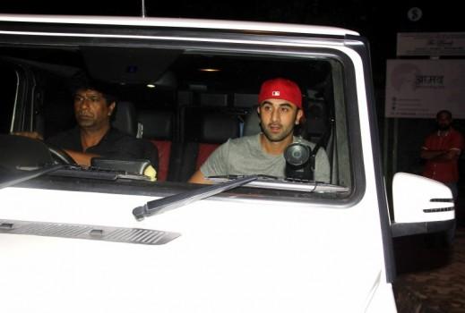 Bollywood Actor Ranbir Kapoor snapped at Hakimâ€™s Aalim Salon and Tattoo Lounge Versova.
