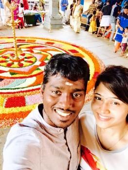 Photos of Director Atlee Celebrating Onam with his wife Priya.