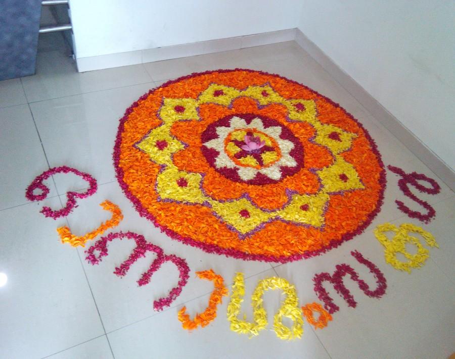 The harvest festival Onam is celebrated on the month of Chingam. Onam,onam 2015,onapookalam,onam pookalam designs,pookalam designs,best pookalam designs,simple pookalam designs,latest pookalam designs
