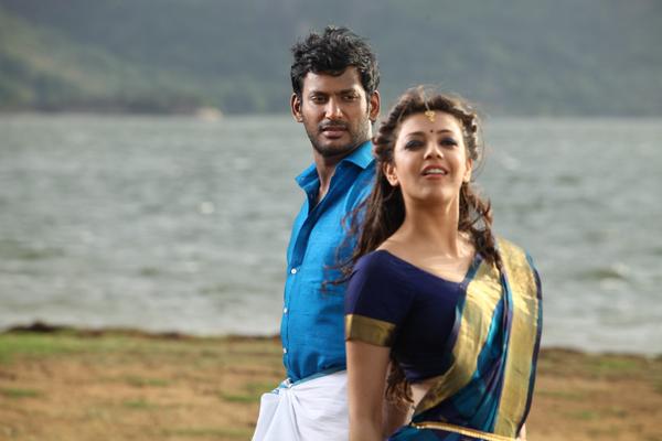 Actor Vishal and Actress Kajal Agarwal stills from Paayum Puli Movie. Vishal,Kajal Agarwal,Vishal and Kajal Agarwal,Paayum Puli,Paayum Puli Movie stills,Paayum Puli Movie pics,Paayum Puli Movie images,Paayum Puli Movie photos,Paayum Puli Movie pictures