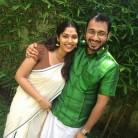 Actress Muktha and Rinku Tomy celebrated their Onam together this year before their wedding.