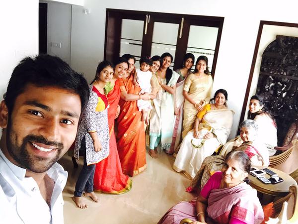 The newly married couple--Shanthanu and Keerthi--celebrate Thala Onam in Chennai. Shanthanu and Keerthi,Shanthanu Celebrates Onam,Keerthi Celebrates Onam,Shanthanu and Keerthi Celebrates Onam,Onam,Onam Celebration