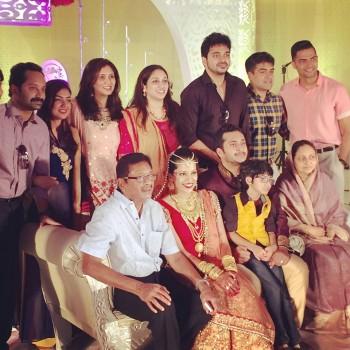 Fahadh Faasil, Nazriya Nazim, Farhaan Faasil and their father director Fazil were spotted attending their cousin's wedding in Calicut.