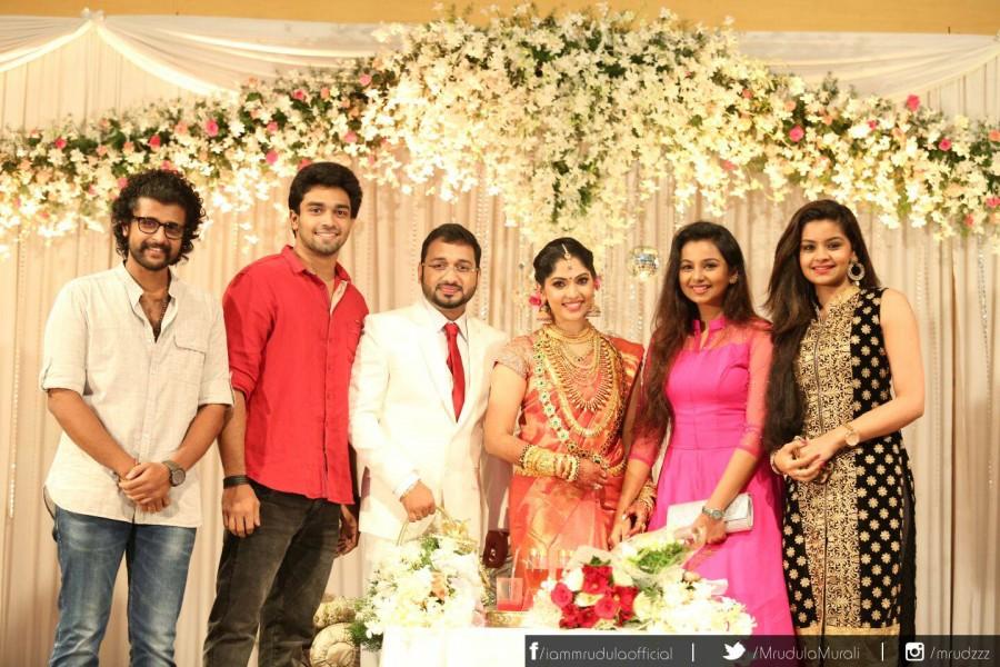 Celebrities from Malayalam entertainment industry attended the wedding receptiion of Muktha and Rinku Tomy. Muktha,muktha wedding reception,muktha reception photos,muktha rinku wedding reception