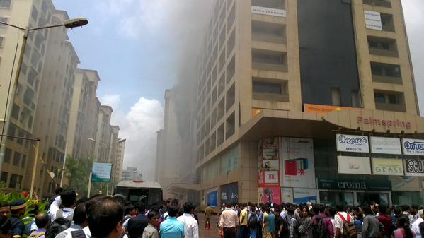 Massive fire at Palm Spring commercial center at Malad link road. Fire breaks out in Malad building,Malad building,Fire in Malad building,commercial centre,Malad link road,Massive fire,fire accident,fire accident in mumbai