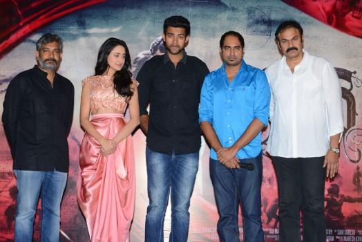 Photos of SS Rajamouli, Varun Tej, Pragya Jaiswal at Kanche Movie Trailer Launch.