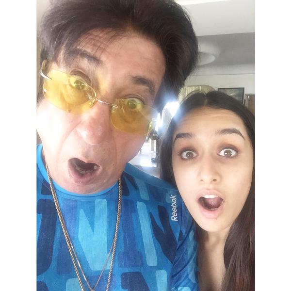 Shraddha Kapoor wishes her 'superhero' grows younger, crazier. Shraddha Kapoor,Shakti Kapoor,Shakti Kapoor Birthday,Shakti Kapoor Birthday party,actress Shraddha Kapoor,Shraddha Kapoor and Shakti Kapoor,Shakti Kapoor pics