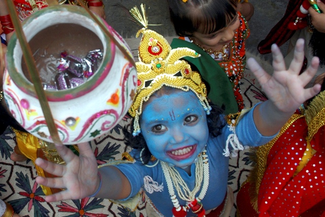 Krishna Janmashtami is celebrated on 5 Spetember. Krishna Janmashtami,Krishna Janmashtami 2015,kids as lord krishna,lord krishna,lord krishna fancy dress,sri krishna jayanthi