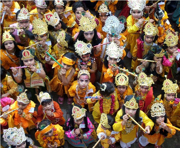 Krishna Janmashtami is celebrated on 5 Spetember. Krishna Janmashtami,Krishna Janmashtami 2015,kids as lord krishna,lord krishna,lord krishna fancy dress,sri krishna jayanthi