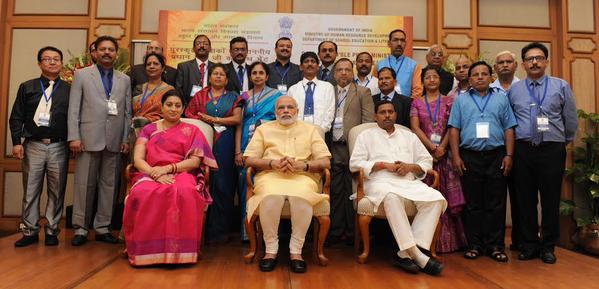 PM Narendra Modi with National Awardee Teachers on the eve of Teachers ...