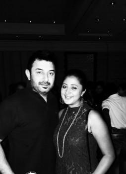 Kaniha is seen with actors Simbu, Arvind Swamy, Radhikaa Sarathkumar, Dhanush, Meena and Suriya Sivakumar.