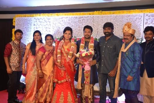 South Indian Actor Vijay Sethupathi, Arya, Shanthanu Bhagyaraj at Pandiarajan son Prithiviraj Engagement.