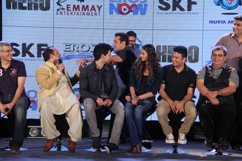 Photos of Salman Khan, Sooraj Pancholi and Athiya Shetty at Hero Music Launch. Salman Khan,Sooraj Pancholi,Athiya Shetty,Hero Music Launch,Hero Audio Launch,Hero,Hero Music,Hero Audio