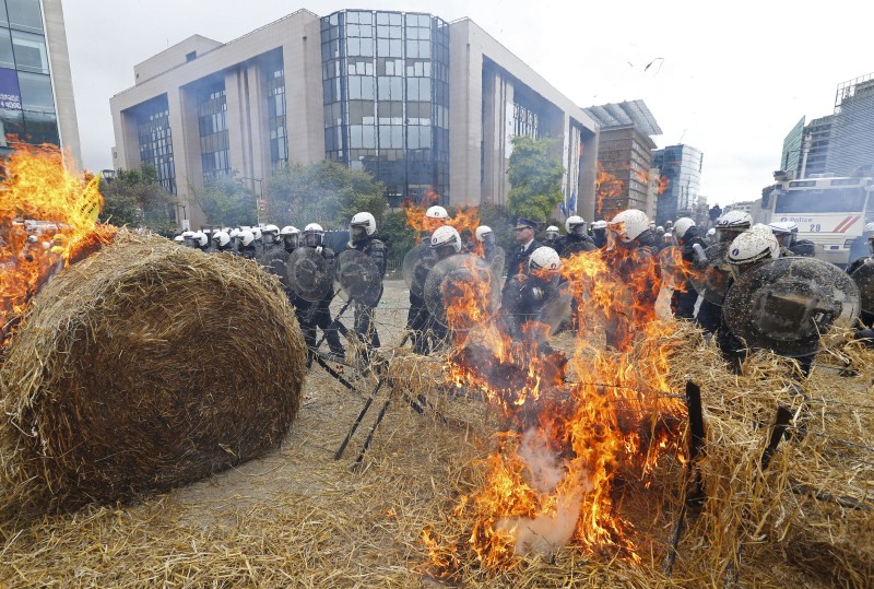 Thousands of farmers gather in the European capital calling for more help with low prices and high costs. EU Farmers,EU Farmers protest,Farmers protest against Price Slump,Price Slump,Farmers protest,milk prices,protest