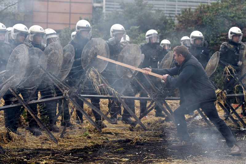 Thousands of farmers gather in the European capital calling for more help with low prices and high costs. EU Farmers,EU Farmers protest,Farmers protest against Price Slump,Price Slump,Farmers protest,milk prices,protest