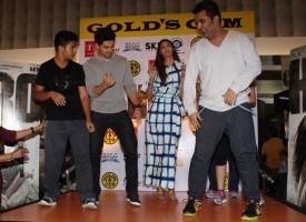 Suraj Pancholi,Athiya Shetty,Suraj Pancholi and Athiya Shetty,Hero Movie promotion at Gold Gym Bandra,Hero Movie promotion,bollywood movie hero