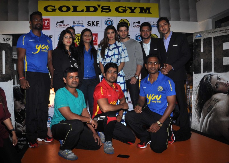 Bollywood Actor Suraj Pancholi and Actress Athiya Shetty Promote Hero Movie at Gold Gym in Bandra. Suraj Pancholi,Athiya Shetty,Suraj Pancholi and Athiya Shetty,Hero Movie promotion at Gold Gym Bandra,Hero Movie promotion,bollywood movie hero