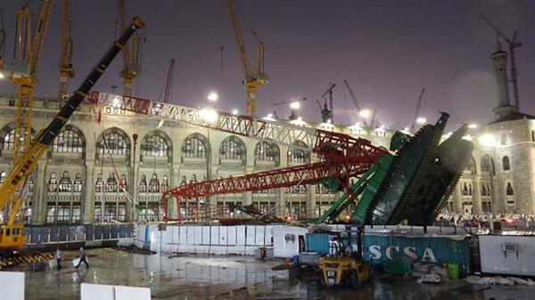 Crane collapse at Mecca Mosque Crane collapse at Mecca Mosque,Crane collapse,Mecca Mosque