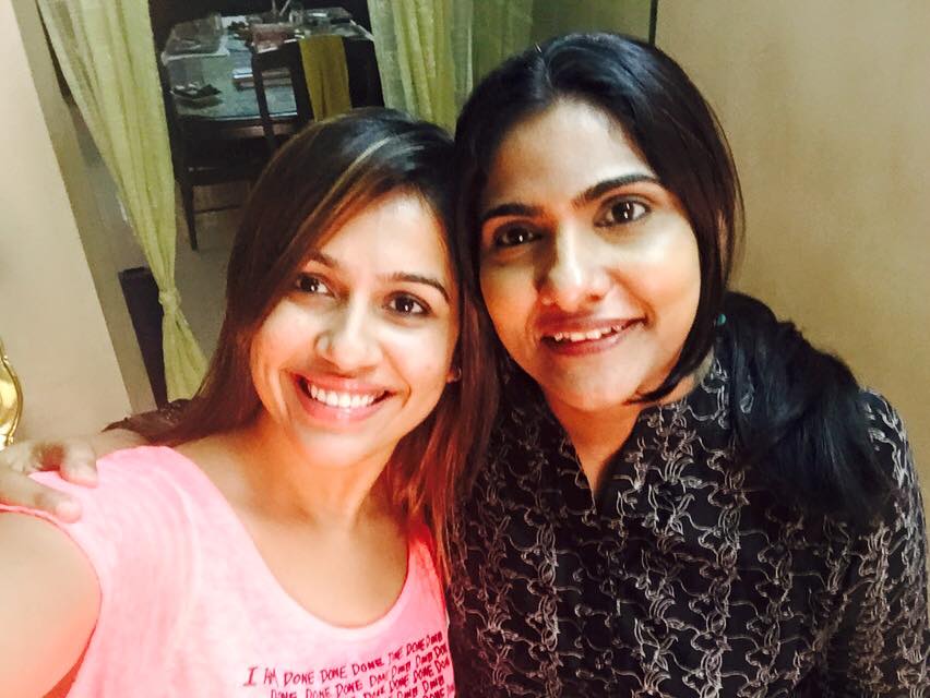 Popular TV anchor Ranjini Haridas with another programme host Rekha Menon. Ranjini Haridas,Ranjini Haridas with rekha menon,anchor rekha menon,KS chithra