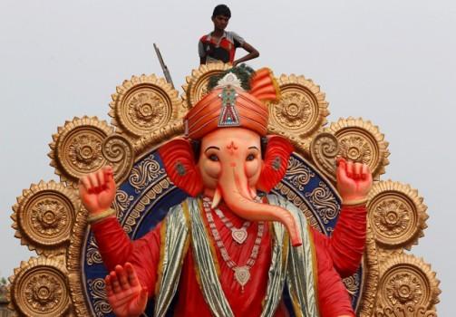 Ganesh Chaturthi is celebrated in India to honour of the elephant-headed Lord Ganesha.