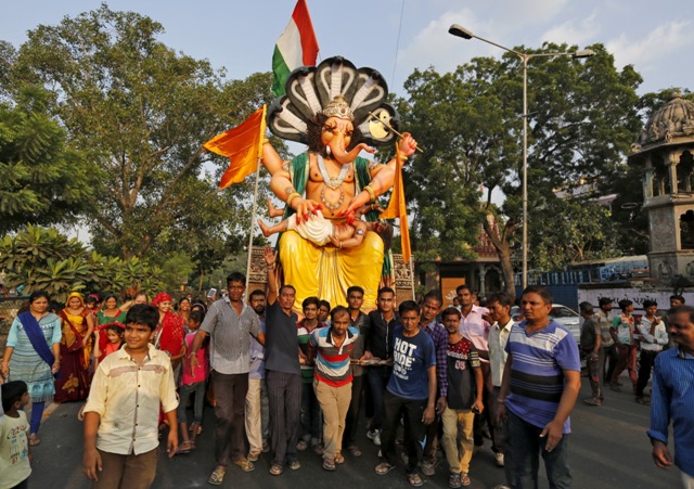 Ganesh Chaturthi is celebrated in India to honour of the elephant-headed Lord Ganesha. Ganesh Chathurthi,Ganesh Chathurthi 2015,Ganesh Chathurthi idols,lord ganesha idols,Ganesh Chathurthi photos