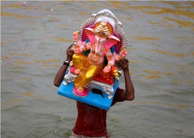 Ganesh Chaturthi is celebrated in India to honour of the elephant-headed Lord Ganesha. Ganesh Chathurthi,Ganesh Chathurthi 2015,Ganesh Chathurthi idols,lord ganesha idols,Ganesh Chathurthi photos