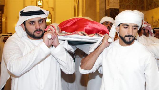 Funeral prayers for Sheikh Rashid bin Mohammad held earlier at Zabeel Mosque in Dubai. Sheikh Rashid,Sheikh Rashid bin Mohammad,Zabeel Mosque,dubai prince,Dubai ruler son Sheikh Rashid