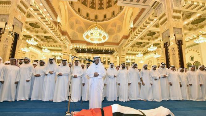 Funeral prayers for Sheikh Rashid bin Mohammad held earlier at Zabeel Mosque in Dubai. Sheikh Rashid,Sheikh Rashid bin Mohammad,Zabeel Mosque,dubai prince,Dubai ruler son Sheikh Rashid
