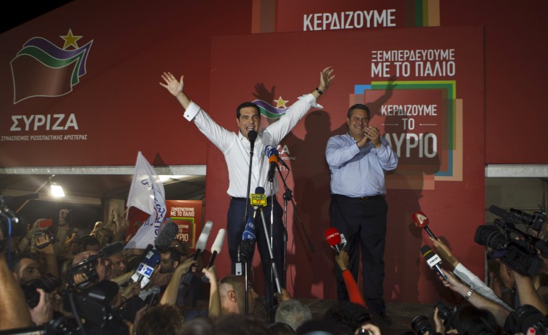 Greek leftist Alexis Tsipras stormed back into office with an unexpectedly decisive election victory on Sunday, claiming a clear mandate to steer Greece's battered economy to recovery. Tsipras,Tsipras Wins Greek Election,Greek Election,Alexis Tsipras,election victory