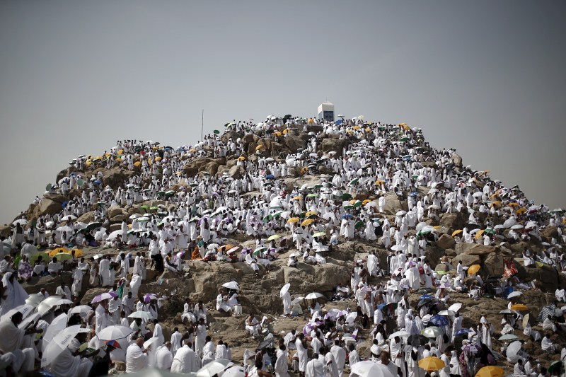 Muslim pilgrims pray around the holy Kaaba at the Grand Mosque, during the annual hajj pilgrimage in Mecca in September. Hajj pilgrimage,Mecca's Grand Mosque,Mecca Mosque,bakrid,eid-al-adha,hajj,Mount Mercy,prayers in Arafat