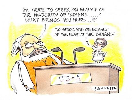 Modi and Rahul in the US cartoon.