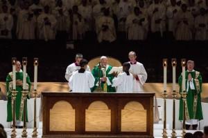 Pope Francis,Pope Francis leads mass,Pope Francis leads mass at Madison Square Garden,Madison Square Garden,Pope Francis at Madison Square Garden