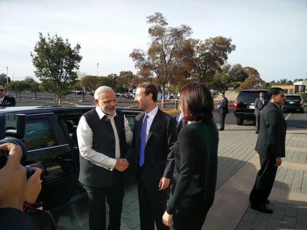 PM Modi arrives at Facebook HQ to address Townhall Q&A with Mark Zuckerberg in Menlo Park, California Narendra Modi,Prime Minister Narendra Modi at Facebook headquarters,Narendra Modi at Facebook headquarters,Facebook headquarters,Mark Zuckerberg