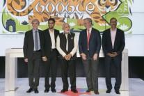 Indian Prime Minister Narendra Modi meets Google CEO Sundar Pichai at Google headquarters in Mountain View, California.