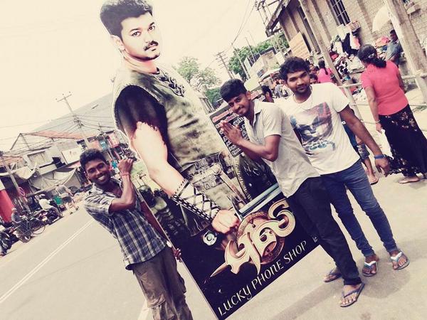 Vijay's fans celebrates Puli Movie Release Puli,vijay,ilayathalapathy vijay,puli movie celebration,puli FDFS,puli movie first day first show,Kiccha Sudeep,vijay fans,Shruti Haasan,Hansika Motwani,Sridevi Kapoor