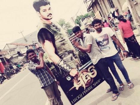 Vijay's fans celebrates Puli Movie Release