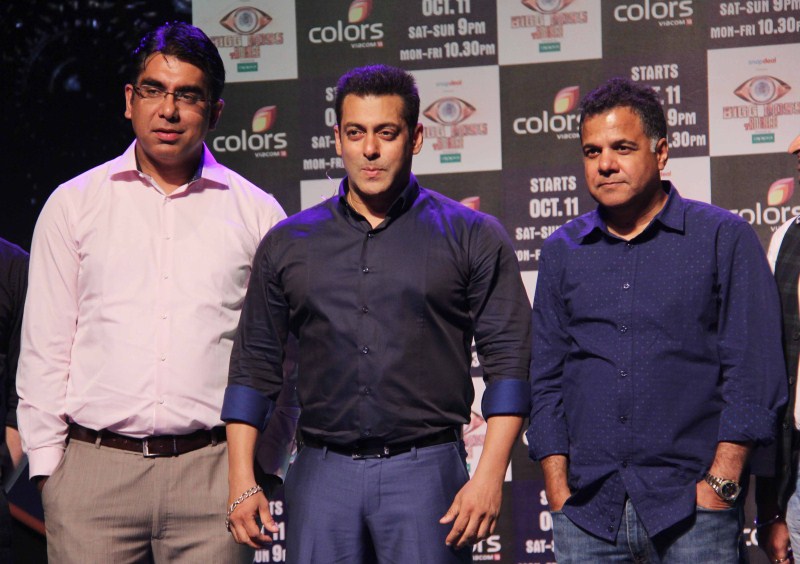Bollywood actor Salman Khan at Bigg Boss Double Trouble Press Conference. Salman Khan,Bigg Boss Double Trouble Press Conference,Bigg Boss,Bigg Boss 9,Bigg Boss season 9,actor Salman Khan,Bigg Boss Double Trouble
